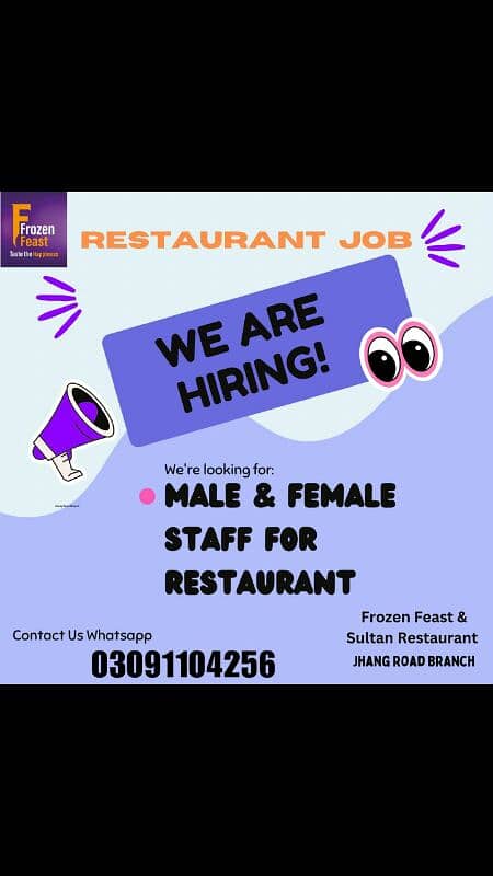 Male & female staff for restaurant 1