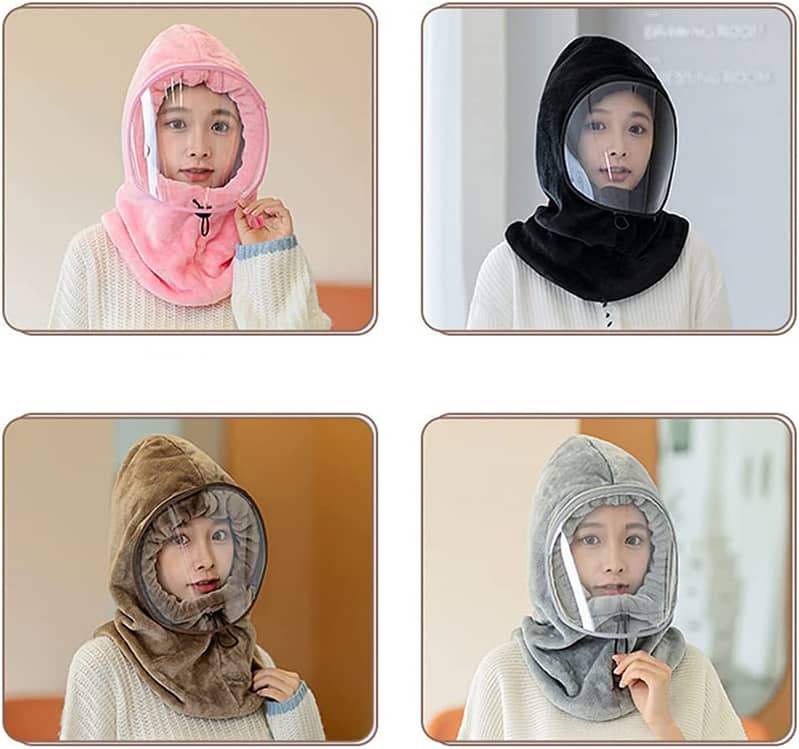 Woolen Winter Cap Face Mask Neck Warmer for Women and Girls 1