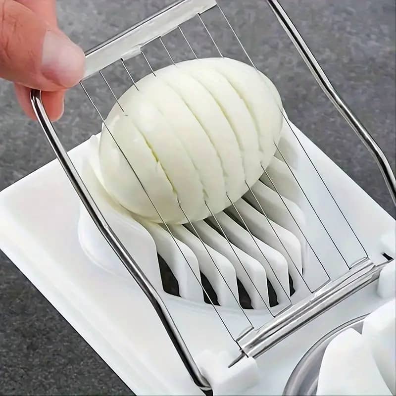 Durable Plastic Base, Kitchen Gadget for Hard Boiled Eggs - Slices 0