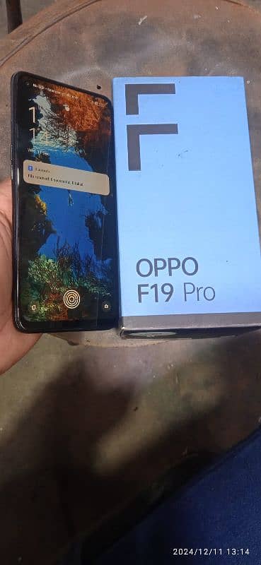 Oppo f19 pro 128gb8+4gb ram led shaded ha Box only condition 10/8 1