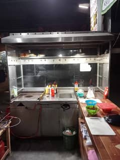 Shawarma counter with two hot plates