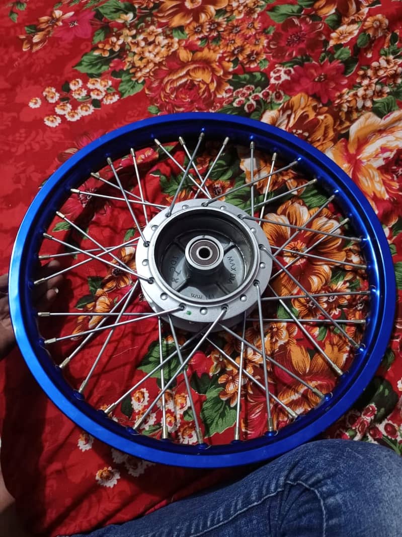 Alloy rims CD 70 bike back vehicle blue color plus genuine hub or tar 0