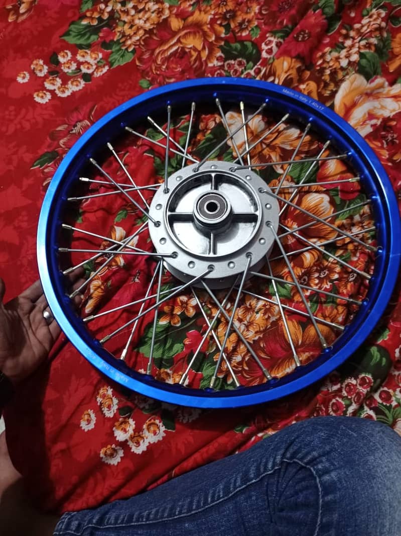 Alloy rims CD 70 bike back vehicle blue color plus genuine hub or tar 2