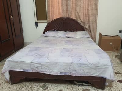 Double bed,dressing,3 door almari,2 seater sofa