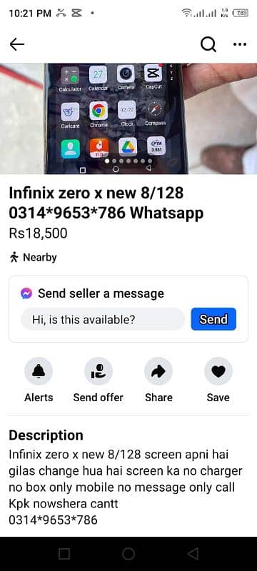 infinix zero x new 8/128 12