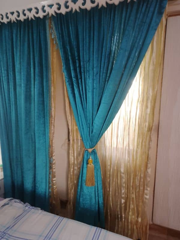 double curtain s organza with velvet 0