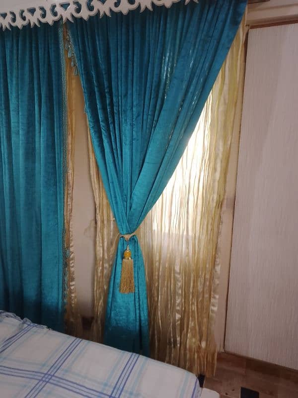 double curtain s organza with velvet 1