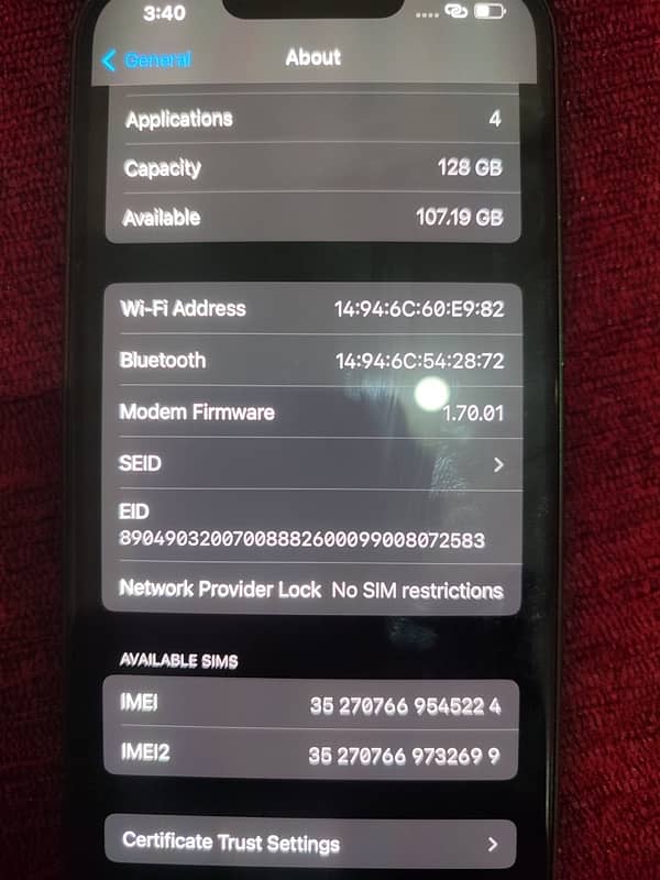 Iphone 13 Non PTA (Factory Unlock) 128GB with BOX Whatsapp 03192995757 8