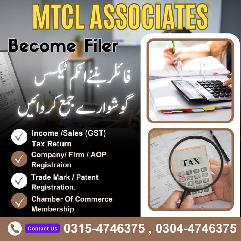 Income tax Return , Sales Tax, Become Active Filer  , Tax Consultant 0