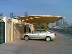 Tensile fabric heat protection car parking shade