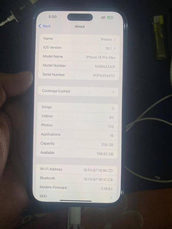 Iphone 14pro max PTA Approved Deep purple 256GB 10