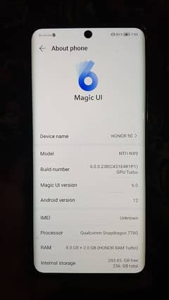 Huwaei honor50 mobile 8/256