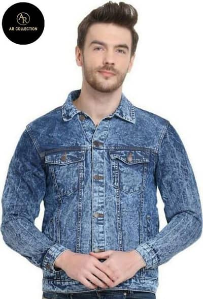 men's classic denim jacket plain design 1 pc