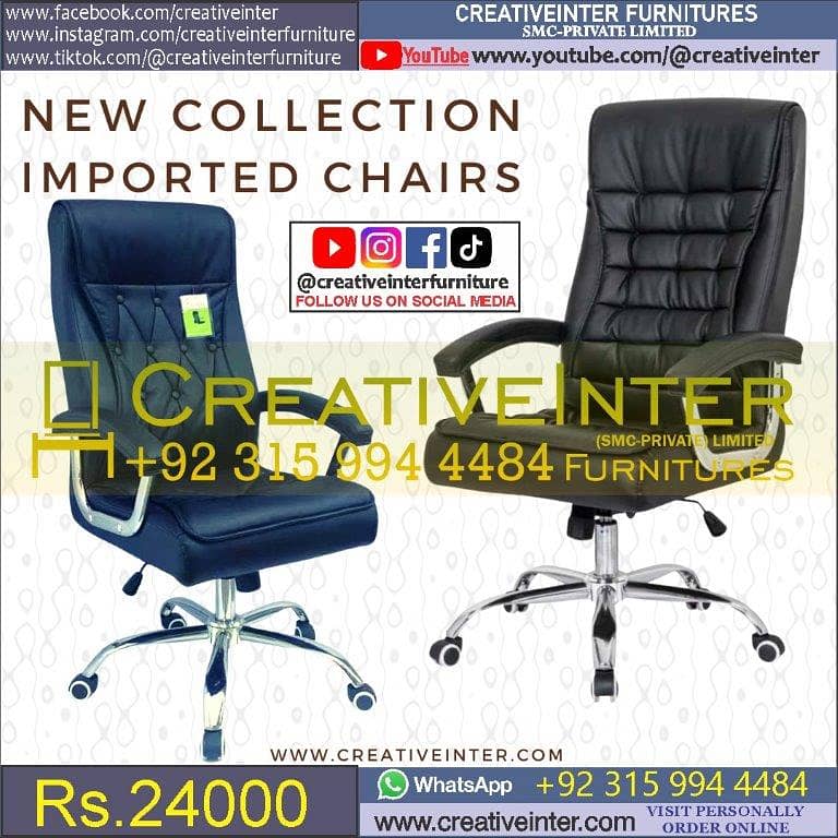 Office recliner chair table mesh Manager workstation revoling rolling 5