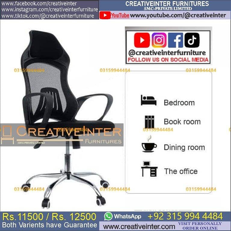 Office recliner chair table mesh Manager workstation revoling rolling 9