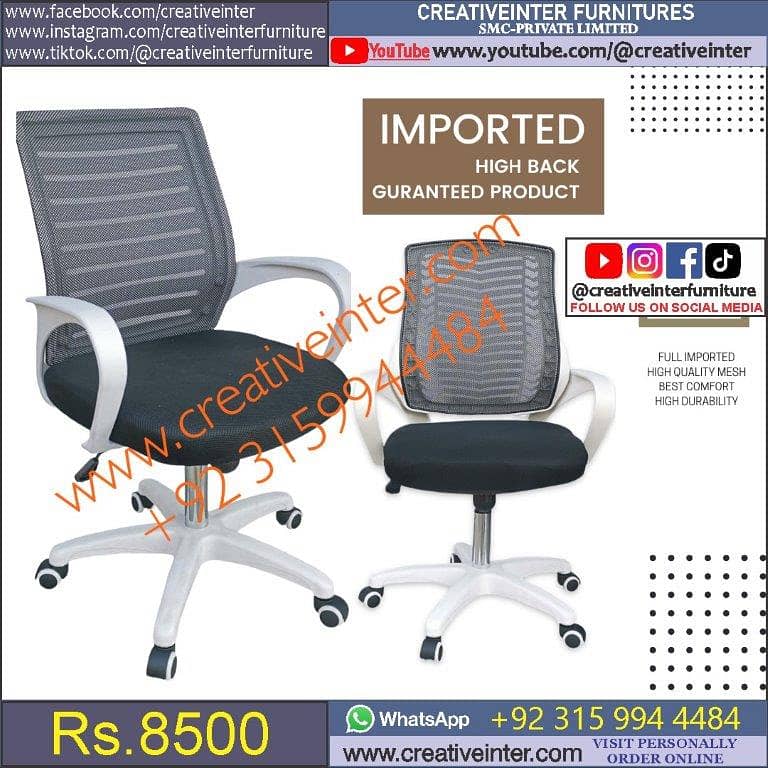 Office recliner chair table mesh Manager workstation revoling rolling 12