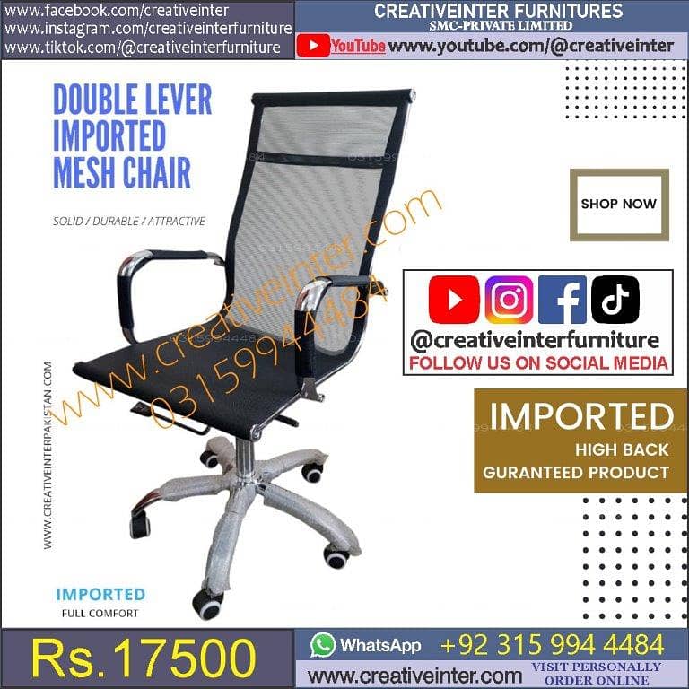 Office recliner chair table mesh Manager workstation revoling rolling 16