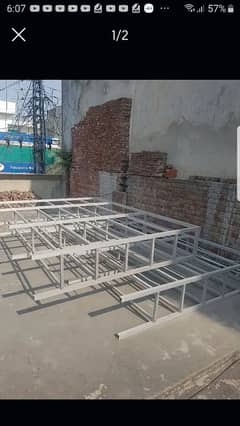 Aluminum racks shelves with 5mm glass base