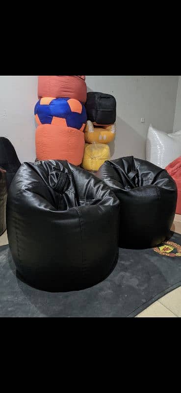 LEATHERITE BEAN BAG SOFAS / Sofa cum bed bean bag 10