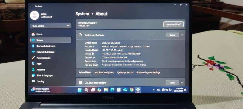 Dell latitude 7390 i7 8th generation 6