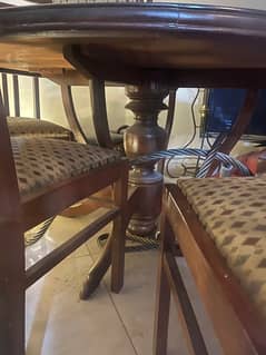 wooden dining table  with revolving top