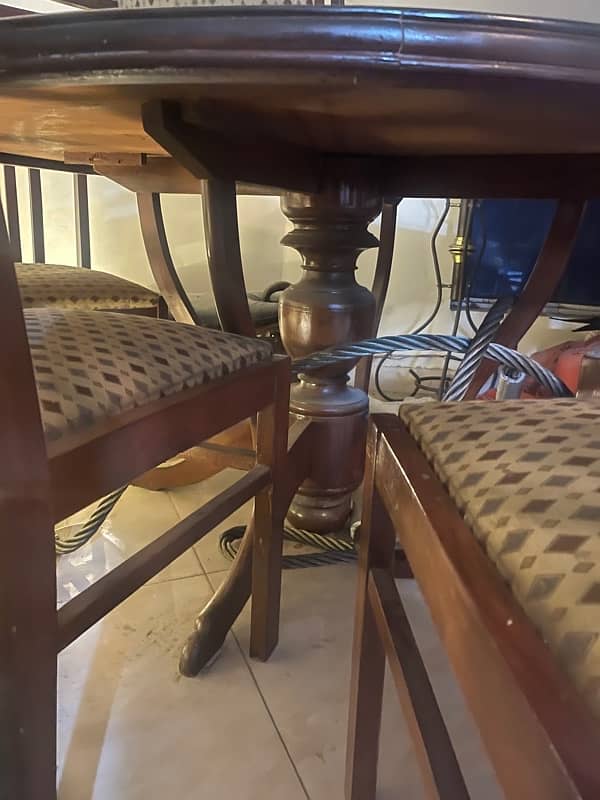 wooden dining table  with revolving top 0