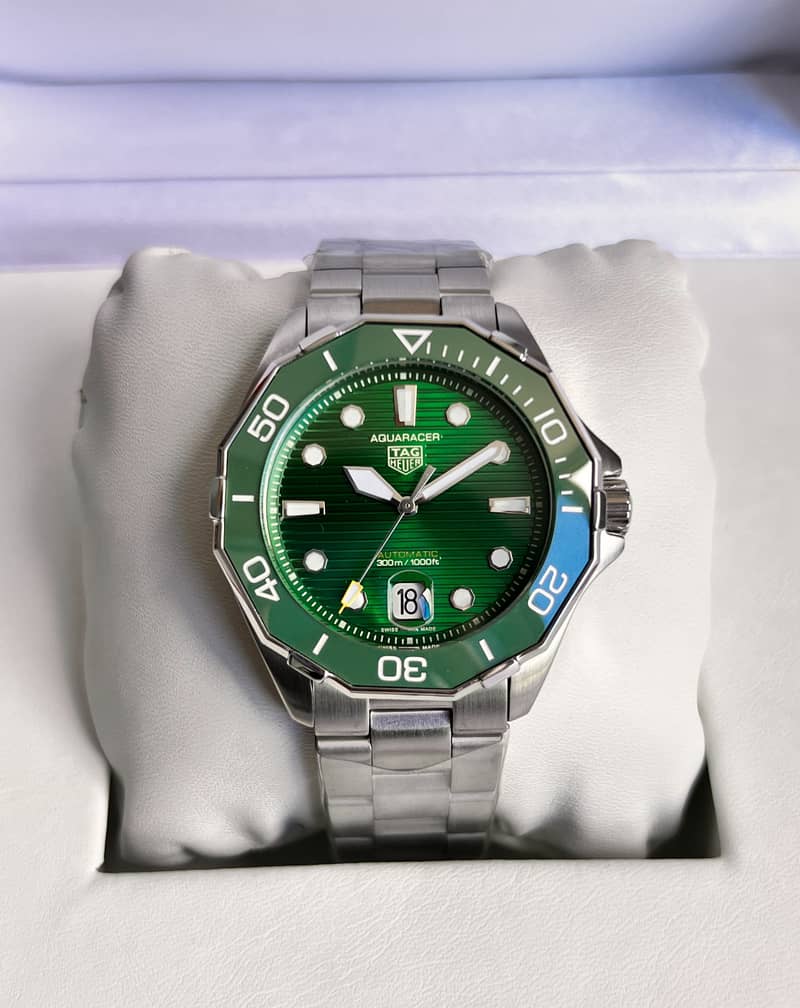 TAG HEUER AQUARACER GREEN DIAL SILVER COLOR 1