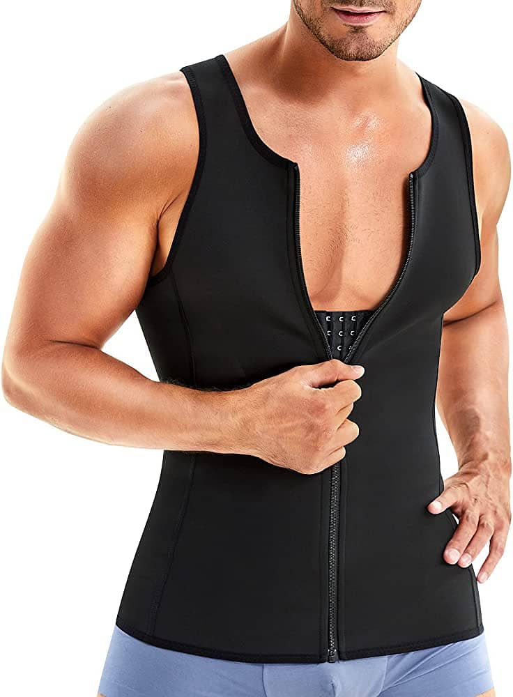 Hot Shapers Slimming Shirt for Men  Zipper Body Shaper in Black 5