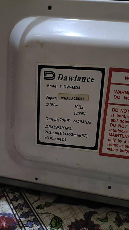 dawlance microwave 0