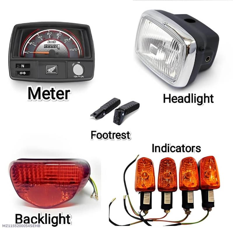 5 Pcs Bike Accessories Bundle - For CD70 & China CD70 0