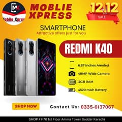 Redmi K40 12gb Ram 256gb Rom Pta Approved Gaming Phone Pubg 90Fps