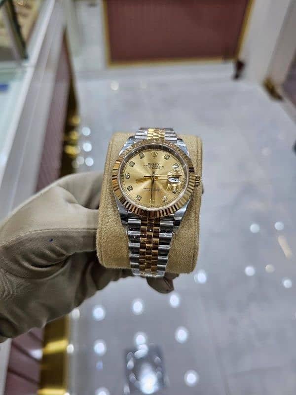 BUKHARI WATCH ROLEX DATE JUST DIAMONDS DIAL RADO OMEGA CARTIER LONGINE 13