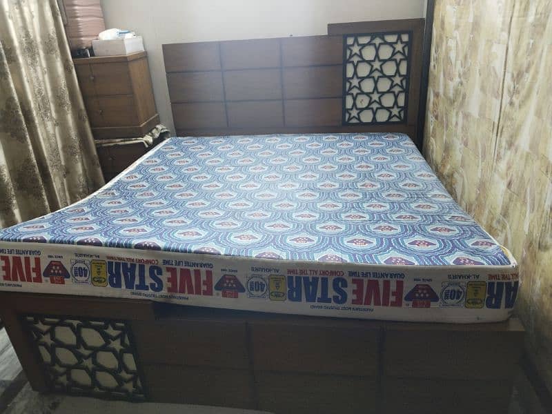 bed with side tables and with mattress and dressing table 1