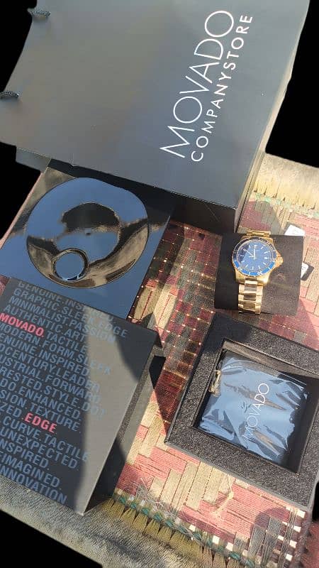 MOVADO 800 SERIES GOLD BLUE DIAL 2600144 2