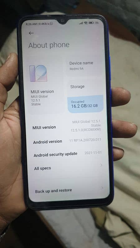 redmi 9a complete box charger 5000 bettry mah 2 days betry backup good 9