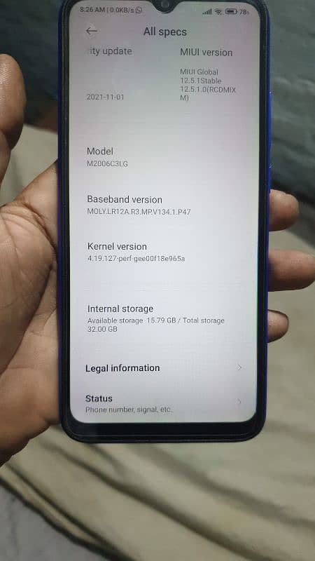 redmi 9a complete box charger 5000 bettry mah 2 days betry backup good 10