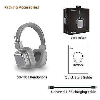 SODO 1003 Bluetooth Headphone Crystal Clear HQ Sound Padded Headset 7