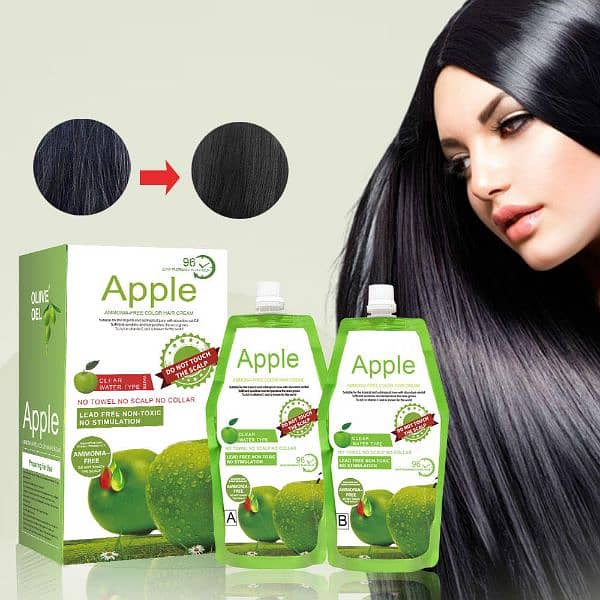 Apple Ammonia-Free Black Hair Cream 100% Organic (Apple 72) pack of 2 11