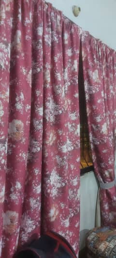 Solid pink printed curtains excellent condition