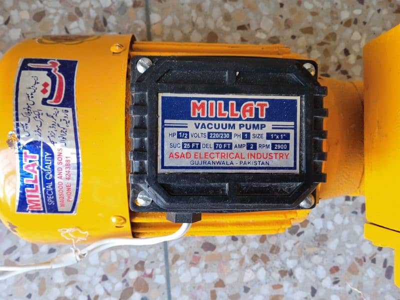 Millat Vacum Pump Brand New 1/2 HP 4