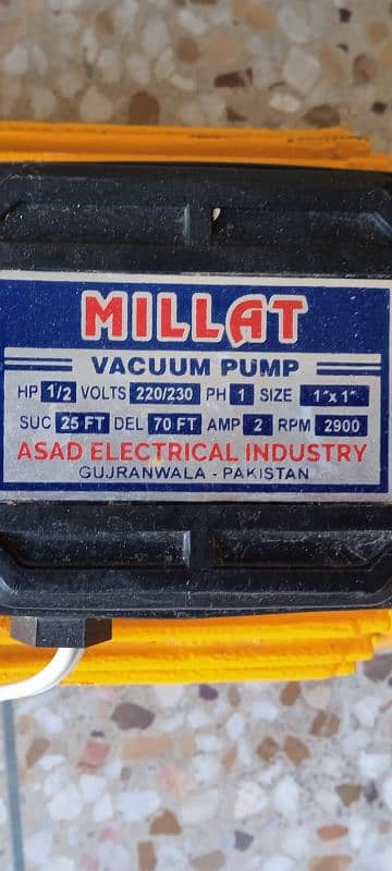 Millat Vacum Pump Brand New 1/2 HP 5