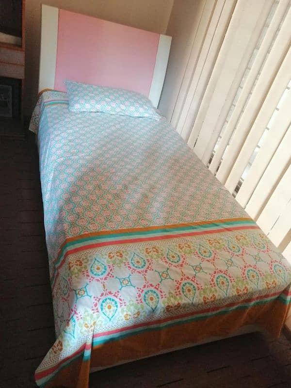 Single Bed with side table in Good Condition 1