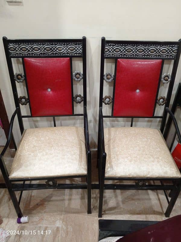 wrought iron bed set with bedroom chairs for sale 2