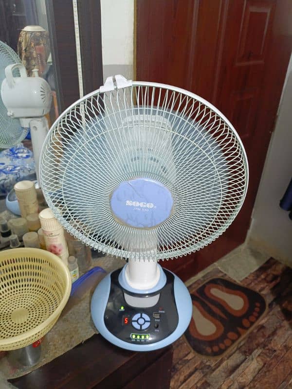 urgent sale table fan sogo 10/10coundtion battery 3/4 hours timeing 0