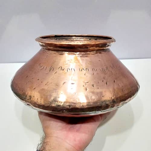 Handcrafted 18th-Century Antique Copper Daig/Handi 2