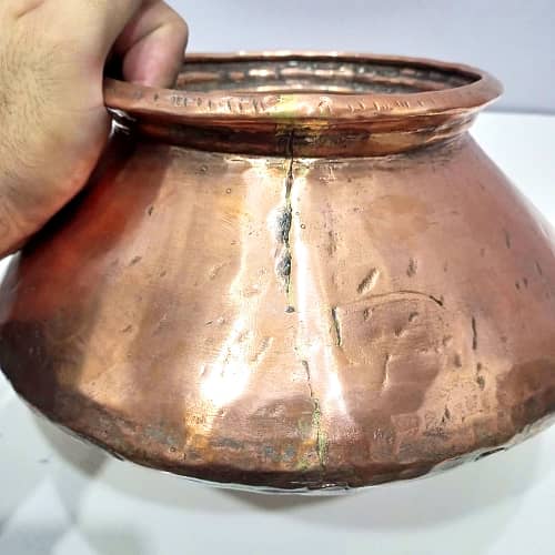 Handcrafted 18th-Century Antique Copper Daig/Handi 4