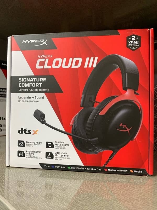 HyperX Cloud 3 Brand new Box Open Unused Available 1