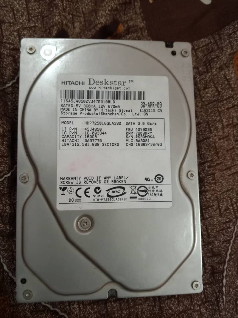 Seagate 160GB Hard Disk sale call 03064300325 2