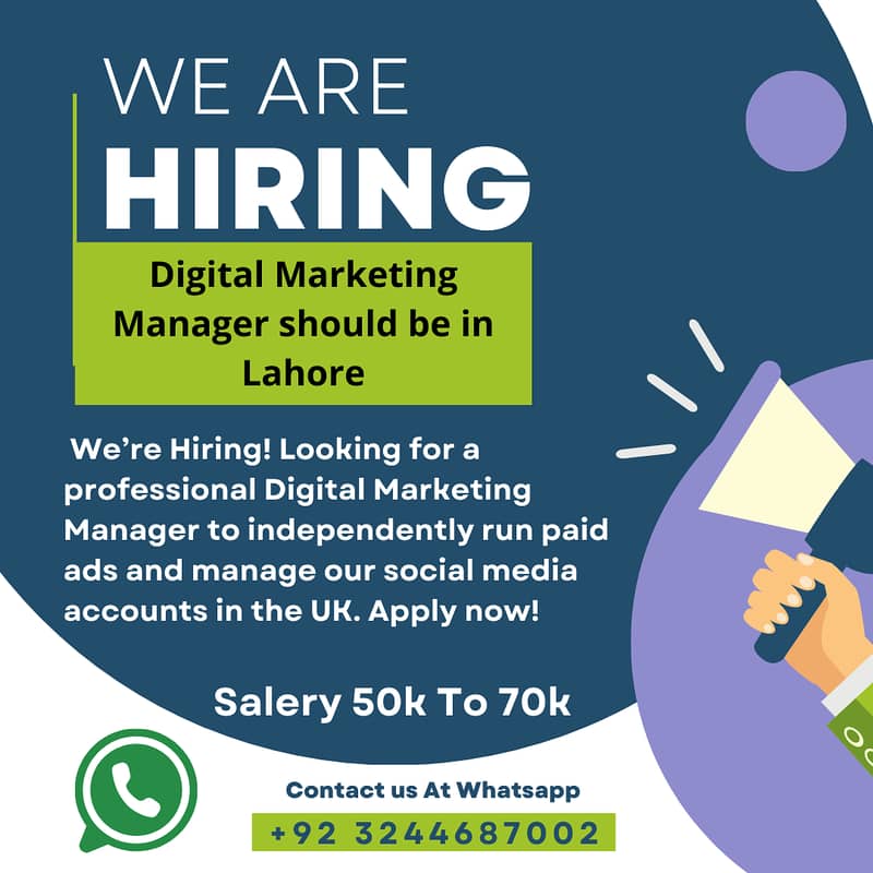 Professional Digital Marketing Manager (Whatsapp CV at +92 3244687002) 0