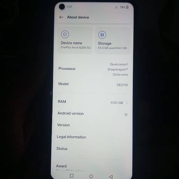 One plus Nord N200. exchange possible 6